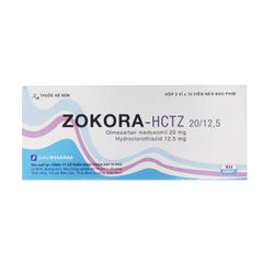 Zokora-HCTZ 20/12,5 - Điều trị tăng huyết áp (Hộp 3 vỉ x 10 viên)