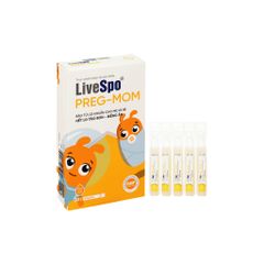 LiveSpo Preg-Mom - Men vi sinh bổ sung lợi khuẩn hệ tiêu hóa, hỗ trợ điều trị điều trị táo bón - biếng ăn (Hộp 20 ống x 5ml)