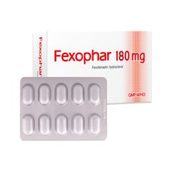 Fexophar 180mg - Điều trị các triệu chứng viêm mũi dị ứng, nổi mày đay (Hộp 10 vỉ x 10 viên)