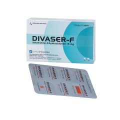 Divaser-F 16mg - Điều trị hội chứng Ménière, chóng mặt do tiền đình (Hộp 4 vỉ x 7 viên)