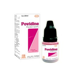 Povidine 5% - Sát trùng vùng da quanh mắt và kết mạc trước khi phẫu thuật mắt (Hộp 1 lọ x 20ml)