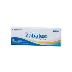 Zabales 75mg - Dự phòng nguyên phát các rối loạn do nghẽn mạch huyết khối (Hộp 2 vỉ x 14 viên)