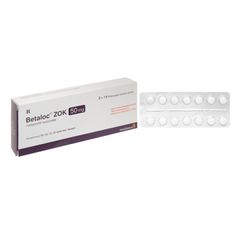 Betaloc Zok 50mg - Điều trị tăng huyết áp, đau thắt ngực (Hộp 2 vỉ x 14 viên)