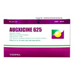 Augxicine 625mg - Điều trị nhiễm khuẩn (Hộp 6 vỉ x 10 viên)