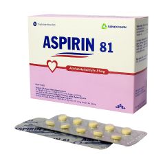 Aspirin 81 - Phòng ngừa nguy cơ đột quỵ, nhồi máu cơ tim (Hộp 20 vỉ x 10 viên)