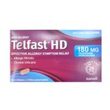 Telfast HD 180mg - Điều trị viêm mũi dị ứng, mày đay vô căn mạn tính (Hộp 3 vỉ x 10 viên)