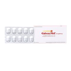 Galvus Met 50mg/850mg - Điều trị đái tháo đường tuýp 2 (Hộp 6 vỉ x 10 viên)