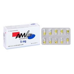 Amlor 5mg (Viên nang) - Điều trị tăng huyết áp, bệnh mạch vành, bệnh thiếu máu cơ tim do đau thắt ngực (Hộp 3 vỉ x 10 viên)
