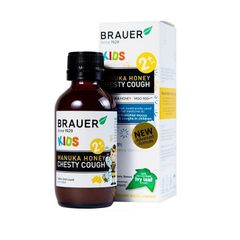 Siro Brauer Kids Manuka Honey Chesty Cough - Hỗ trợ tăng cường sức đề kháng, hạn chế ho nhiều (Hộp 1 chai 100ml)