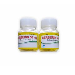 Berberin 50mg - Điều trị tiêu chảy, lị amip, lị trực trùng (Hộp 1 lọ x 50 viên)