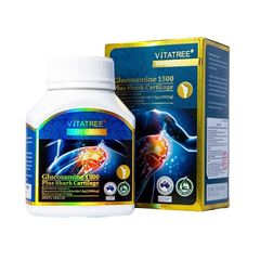 Viên uống Vitatree Glucosamine 1500 Plus Shark Cartilage - Hỗ trợ duy trì sức khỏe và chức năng của khớp, sụn khớp (Hộp 1 lọ x 100 viên)