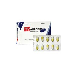 Amlodipin tvp 5mg - Điều trị tăng huyết áp và đau thắt ngực (Hộp 3 vỉ x 10 viên)