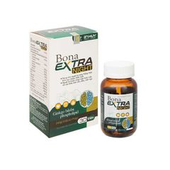 Thực phẩm bảo vệ sức khỏe Bona Extra Night - Hỗ trợ hoạt huyết, tăng cường tuần hoàn máu não (Hộp 1 chai 30 viên)