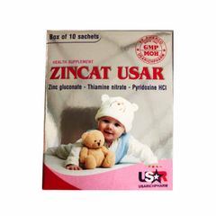 Zincat Usar - Hỗ trợ tăng cường sức khoẻ, sức đề kháng; kích thích ăn ngon (Hộp 10 gói)