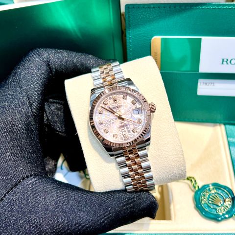  Rolex Datejust 178271 Demi Vi Tính Hồng 31mm - Cọc Số Kim Cương 