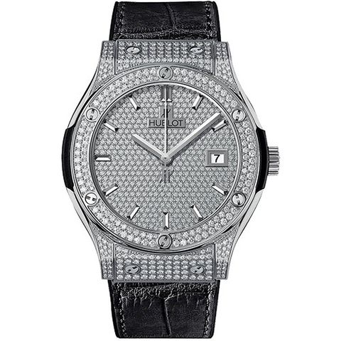  Đồng Hồ Hublot Classic Fusions Titanium Full Pave 42mm 