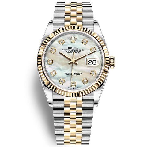  ROLEX DATEJUST 116233 DEMI MOP 36MM - CỌC SỐ KIM CƯƠNG 