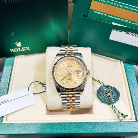  Đồng Hồ Rolex Datejust 36mm 116233 Mặt Số Vi Tính Vàng - Cọc Số Kim Cương 