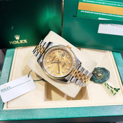  Đồng Hồ Rolex Datejust 36mm 116233 Mặt Số Vi Tính Vàng - Cọc Số Kim Cương 