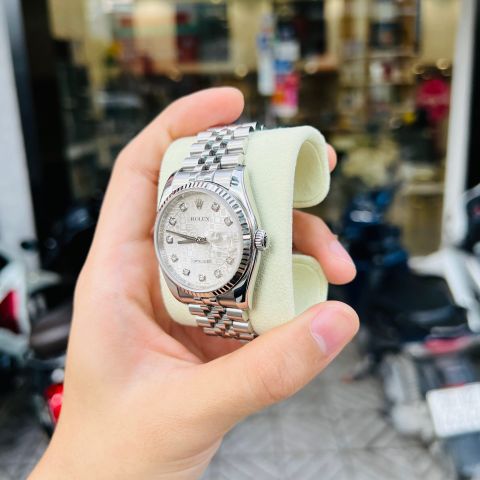  Rolex Datejust 116234 Vi Tính Trắng - Cọc Số Kim Cương 