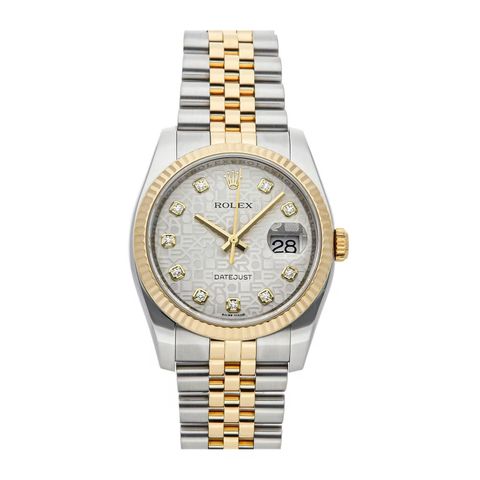  Đồng Hồ Rolex Datejust 36mm 116233 Mặt Số Vi Tính Trắng 