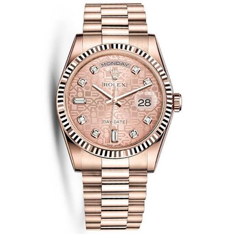 Đồng hồ Nam Rolex Day – Date 118235 Mặt vi tính hồng Diamond vàng hồng đúc 18k Size 36mm 