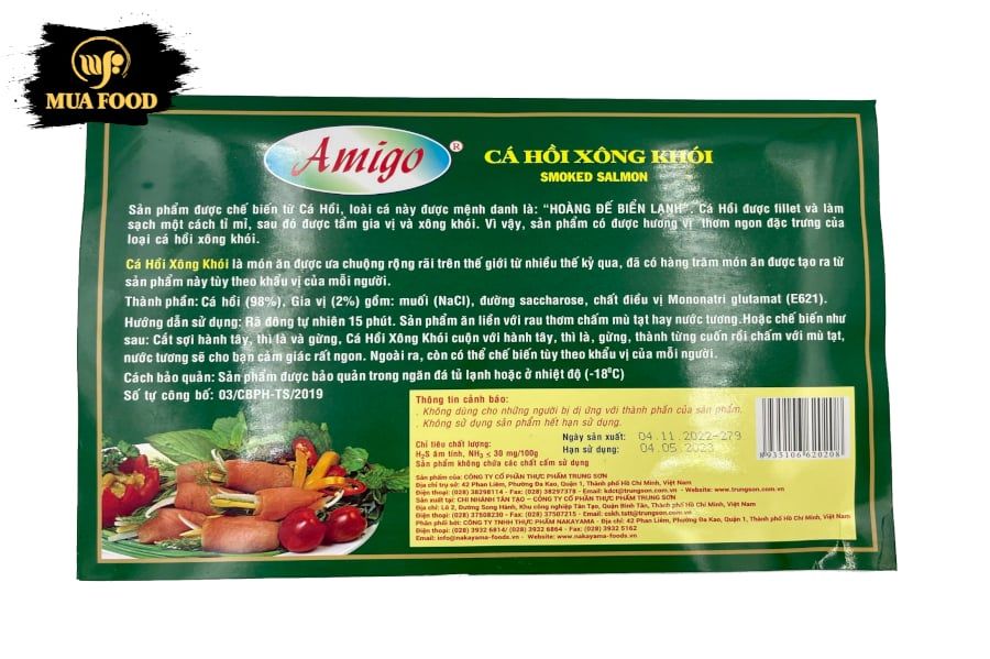 CÁ HỒI XÔNG KHÓI CẮT LÁT (100G)