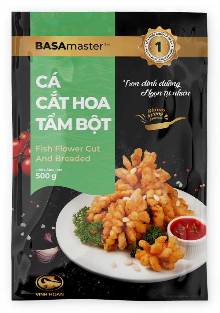 CÁ BASA CẮT HOA TẨM BỘT (500G)