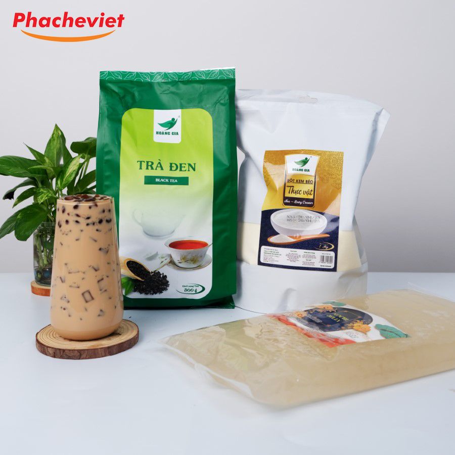 Combo nấu trà sữa Hoàng Gia ngon (Trà đen - Bột sữa - 3Q Mochi Hoàng Gia)