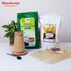 Combo nấu trà sữa Hoàng Gia thượng hạng (Trà đen thượng hạng - Bột sữa - 3Q Mochi Hoàng Gia)