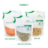  Combo 07 - Đậu gà & Đậu lăng đỏ nguyên hạt & Đậu hà lan xanh nguyên hạt (mỗi túi 500g) 