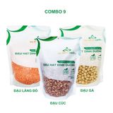  Combo 09 - Đậu gà & Đậu lăng đỏ nguyên hạt & Đậu cúc (mỗi túi 500g) 