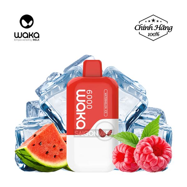 Waka MB6000 Hơi Raspberry Watermelon Chính Hãng Vape Pod Dùng 1 Lần