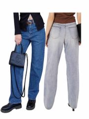 Quần jeans suông túi đắp kiểu - KJ13