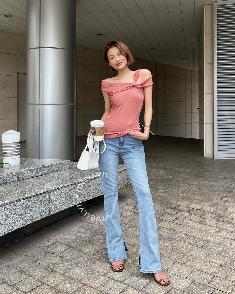 Quần jeans ống pas xẻ lai - JN18