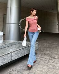 Quần jeans ống pas xẻ lai - JN18