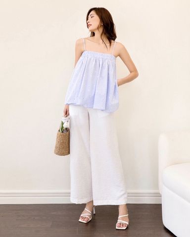 Quần culottes trơn dài (Trắng) - HM12_Trắng