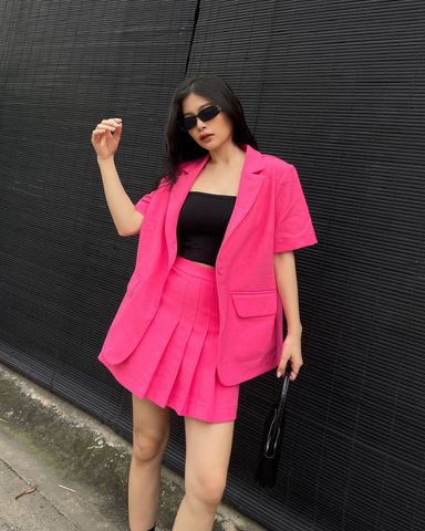 Áo blazer bố tay ngắn - HO06