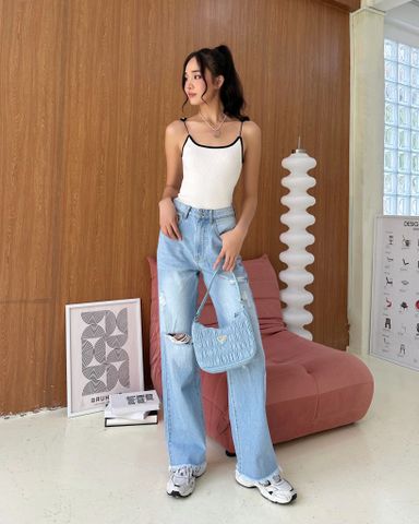 Quần Jeans Rách Form Suông - KJL03