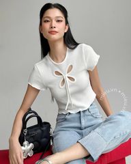 Áo thun Croptop Cut Out Cánh Bướm - KJL02