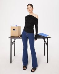 Quần jeans ống loe cắt lai - KJ10