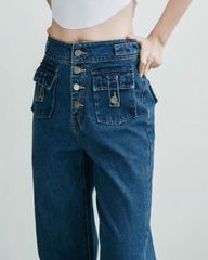 Quần jeans suông túi hộp - JJ21