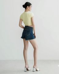 Quần short jeans lai tua dài - JS01