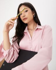 Áo sơmi lụa form oversize - KJ06