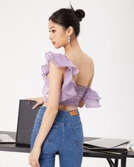 Áo croptop bèo lệch - KJ09