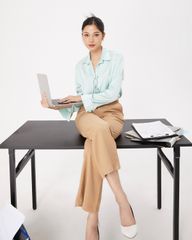 Áo sơmi lụa form oversize - KJ06