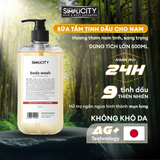 Sữa tắm ngăn mùi 24h với Ion bạc, tinh dầu cao cấp 500ml