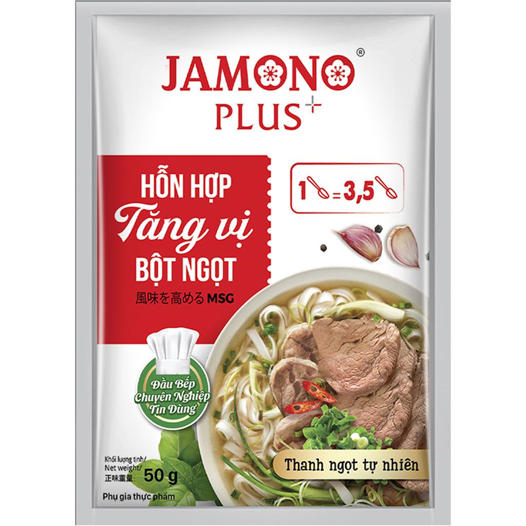 Hỗn hợp tăng vị bột ngọt JAMONO Plus 50gr