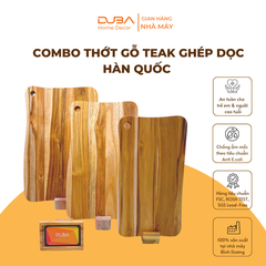 Thớt teak cạnh bo tròn có lỗ treo hình chữ nhật