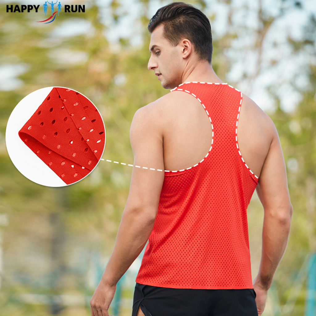 Áo Singlet chạy bộ nam HappyGo